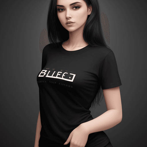 AI generated: beautiful woman in black t shirt