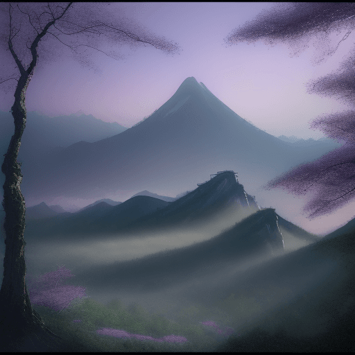 AI generated: An impressionistic design, Chinese mountain, dreamlike atmosphere, shaded by soft pastel natural lig...
