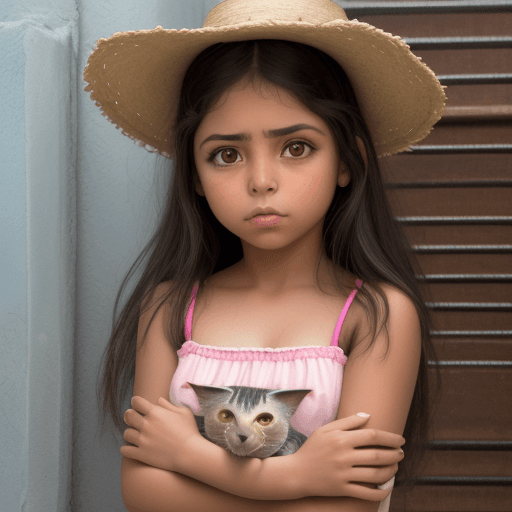 AI generated: niña morena con cara de gata