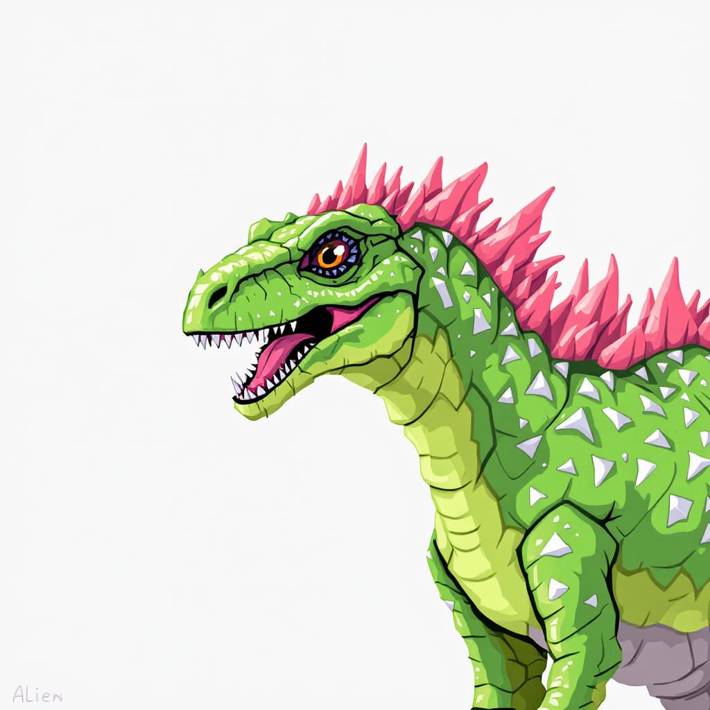AI generated: Alien dinosaur