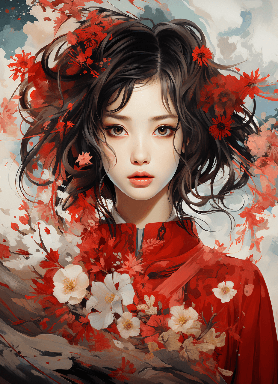 AI generated: new edition of essie art painting for an artist, in the style of zhang jingna, anime aesthetic, whit...