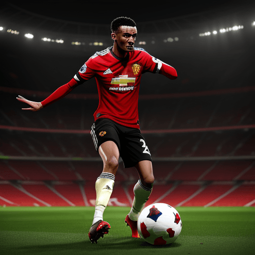 AI generated: manchester united football top 2030 in space 
