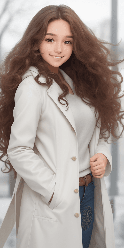 AI generated: [Three-quarter close-up:: 12], [Gorgeous face, long brown curly hair, (fair skin: 1.2), soft lightin...