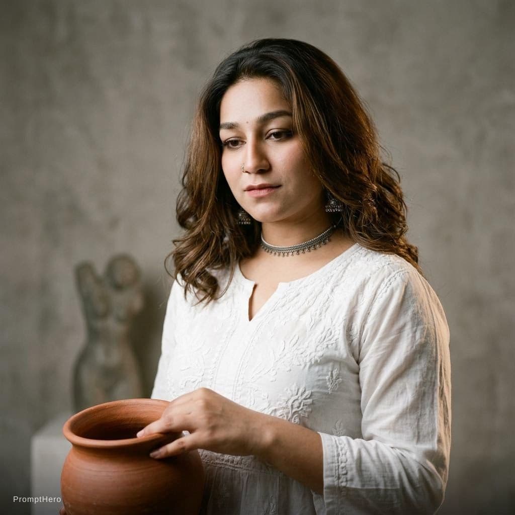 AI generated: A 30 year old indian girl who is standing completely naked.