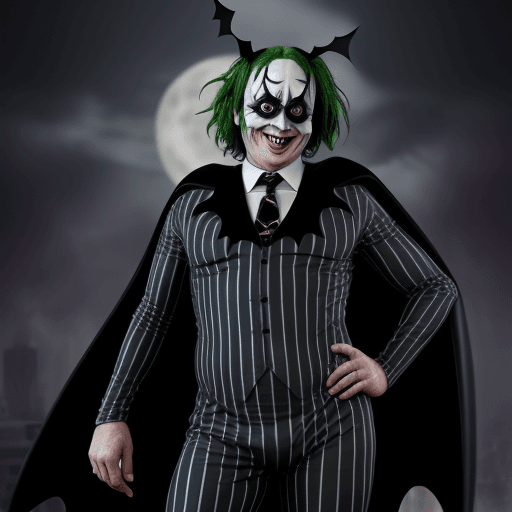 AI generated:  Beetlejuice in a batman costume 