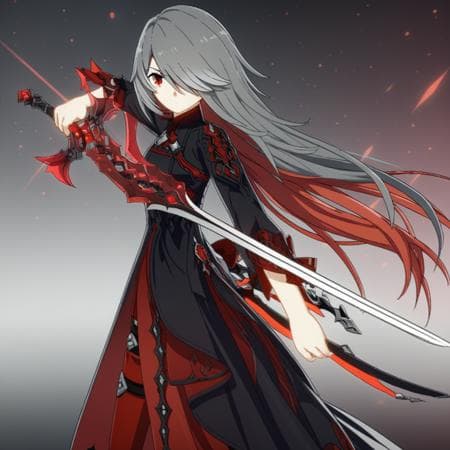 Holding sword combat stance