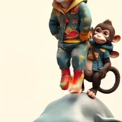 AI generated video: "A playful and colorful scene where a cool cat wearing red sunglasses, a floral jacket, and bright s...