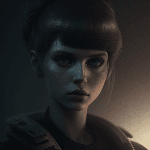 AI generated: JuliaAdamenko, (physically based rendering, photographic close up scale), girl dark, dystopia, (in s...