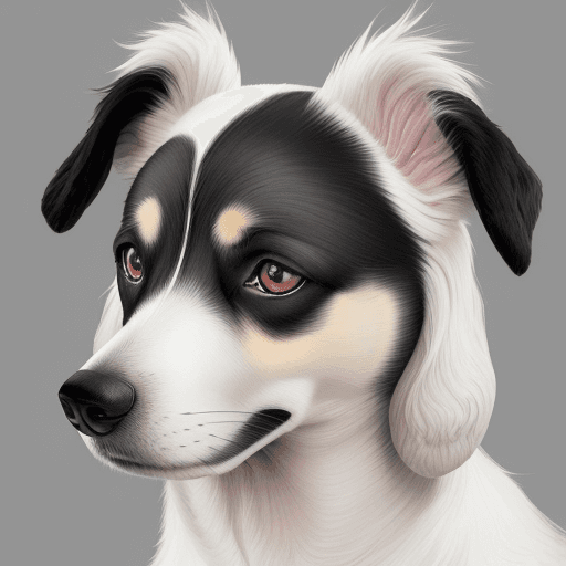AI generated: Generate a surrealistic portrait of a Dansk-Svensk Gårdshund (Scandinavian Farm Dog). The dog should...