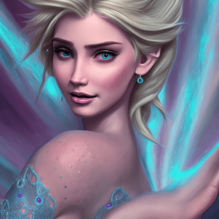 AI generated: Elsa, naked, d & d, fantasy, intricate, elegant, highly detailed, digital painting, art station, con...