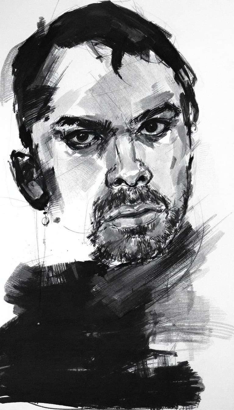 AI generated: person, charcoal sketch