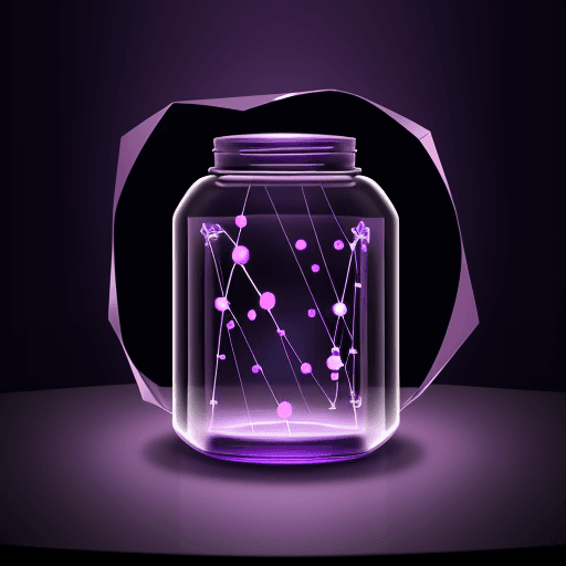 AI generated: Empty podium for a photo shoot of a cosmetic jar. Deep and beautiful scientific background. In viole...