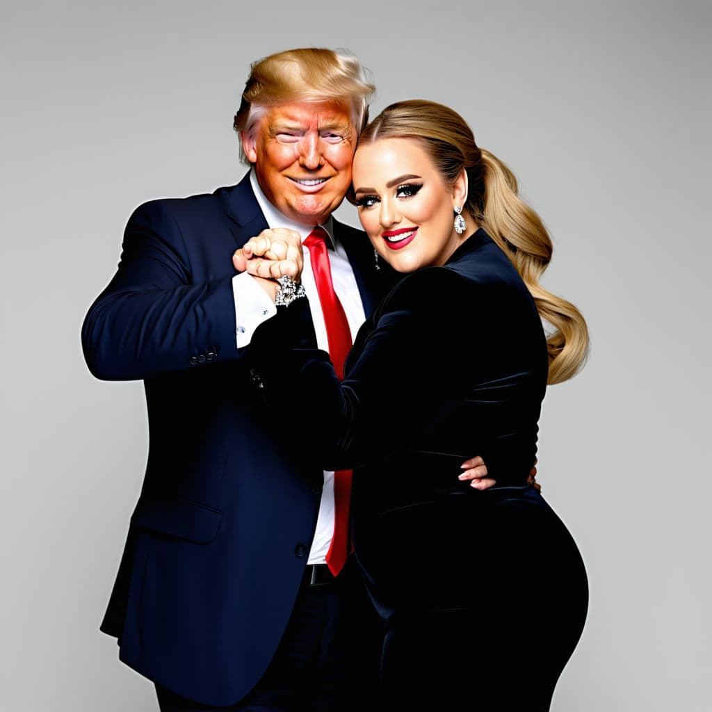 AI generated: Trump is dance with Adele 