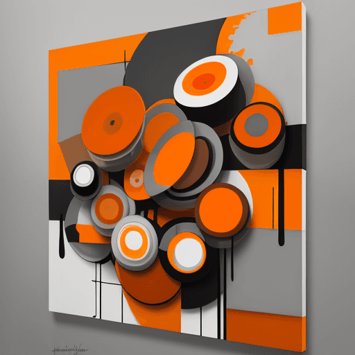 AI generated: abstract realism painting in orange and grey with modern brush techniques, in the style of bauhaus f...