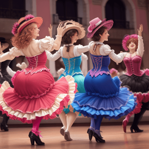 AI generated: Women dancing cancan