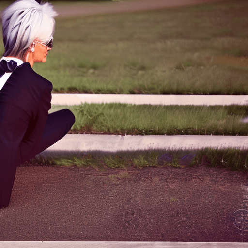 AI generated: 1girl, 1boy in suit, doggystyle,  sex from behind, all fours, embarrassed, grass, hetero, solo focus...
