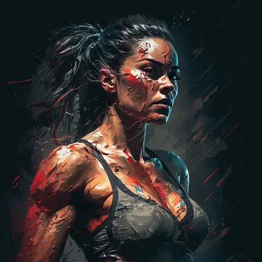 AI generated: woman fitness in gym::5 galactic::1 fire::1 satellite imagery::1 yoji shinkawa::1 neon red color::1 ...