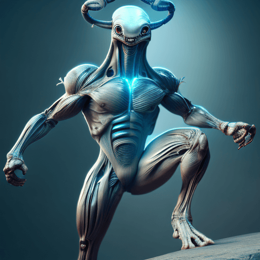 AI generated: high resolution photography of an alien, Character Design, full body, futuristic, highly detailed, b...