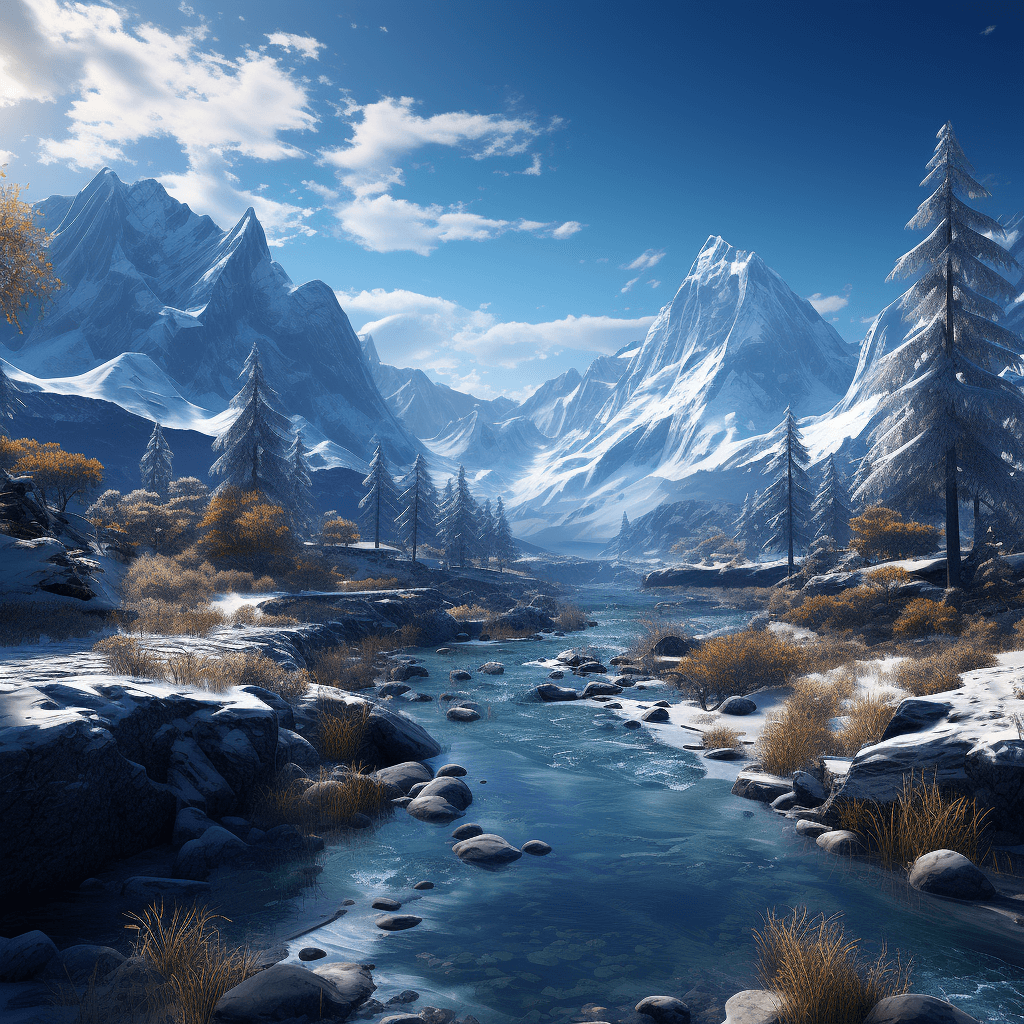 AI generated: a cold and pleasant climate, a beautiful landscape., ultra hd, realistic, vivid colors, highly detai...