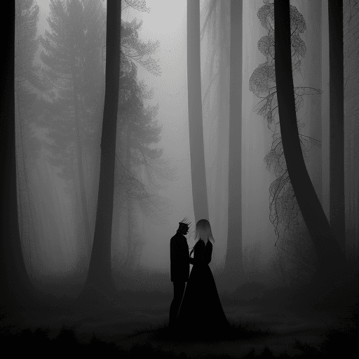 AI generated: A haunting scene in an autumnal forest, where the fog is so thick that it obscures everything beyond...