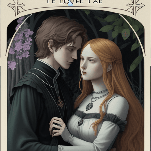 AI generated: cottage core style tarot card of the lovers, not realistic