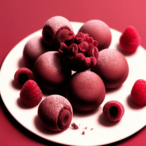 AI generated: frozen chocolate raspberry bonbons