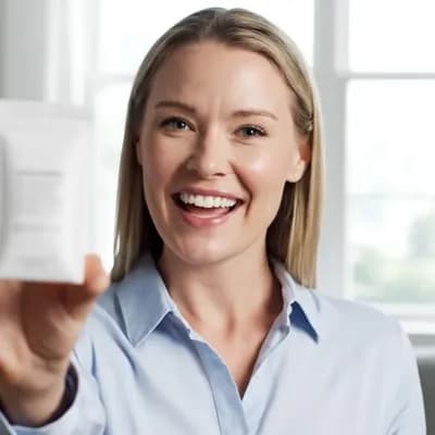 AI generated video: The woman shows the package on her hand and it says "Prompthero Cream"