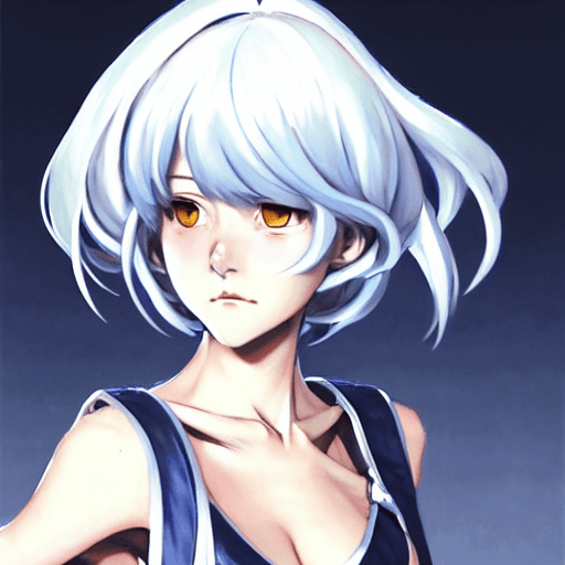 AI generated: greg manchess anime character concept art of rei ayanami in a plugsuit | | anime anime anime, close ...