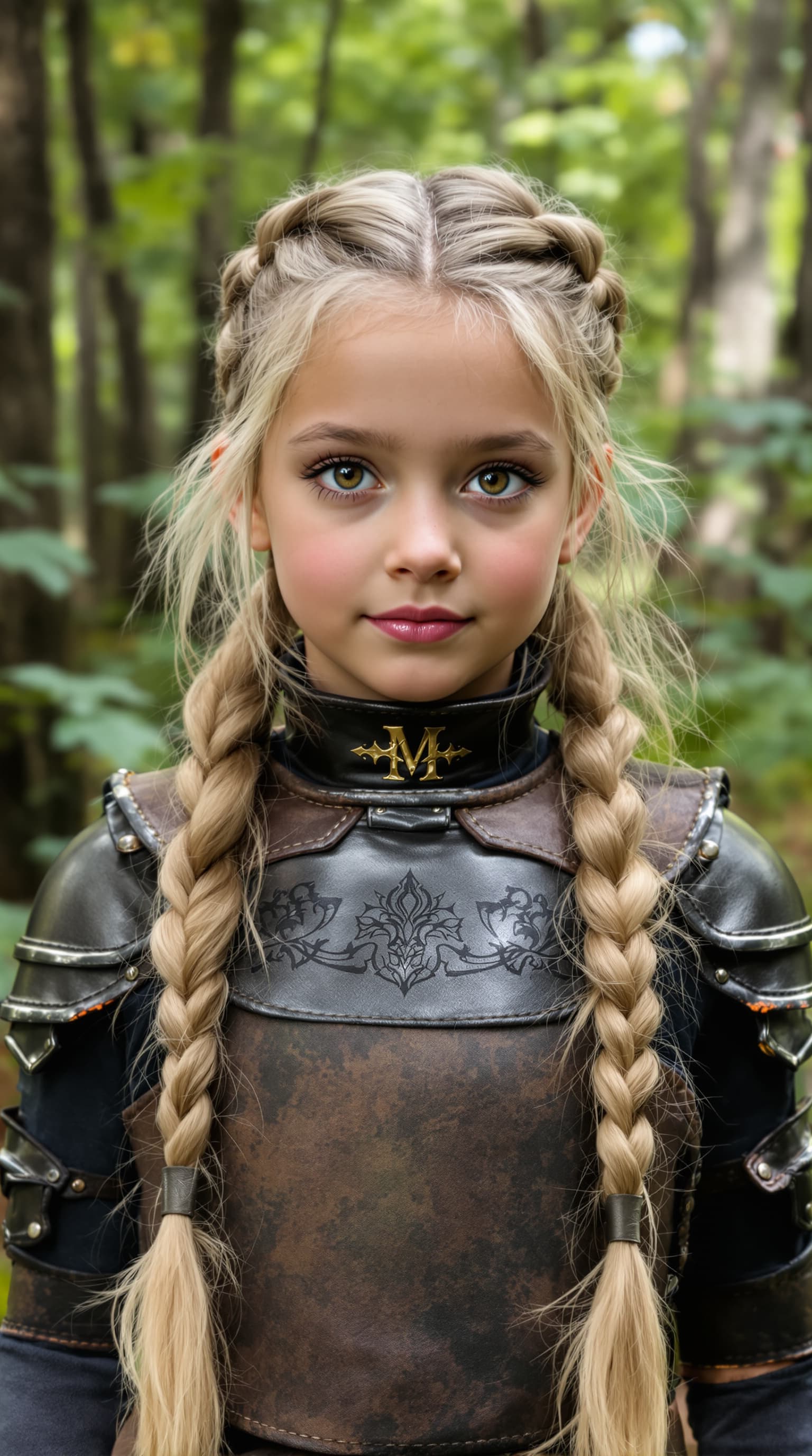 AI generated: A professional photograph captures the most beautiful ten-year-old girl in the world, rendered with ...