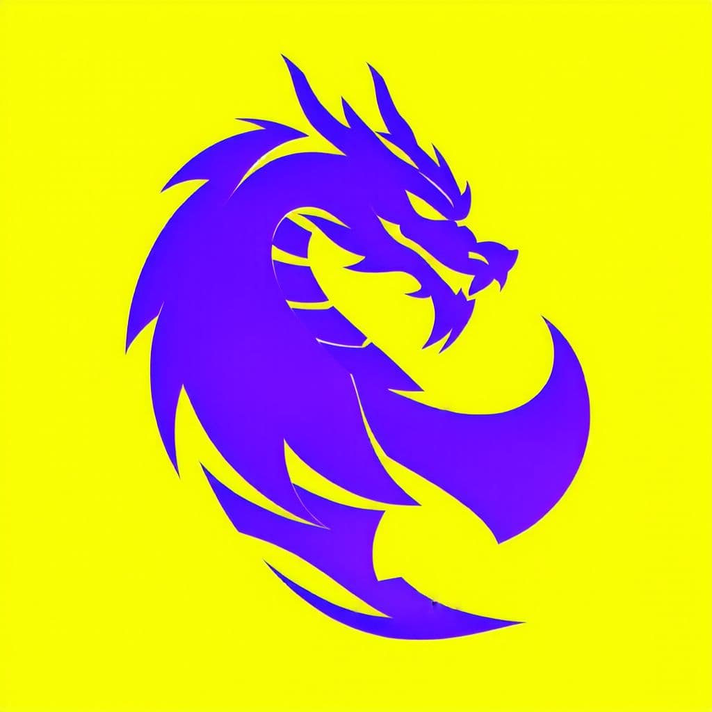 AI generated: a brandmark logo design of a purple dragon for a twitch streamer B.Sinclair