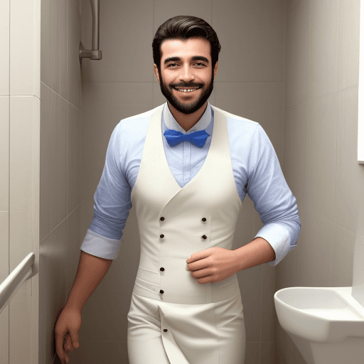 AI generated: un hombre muy palido y delgado sonriente vestido con un traje de baño

