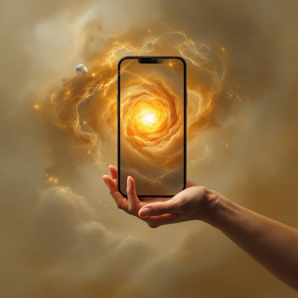 AI generated: In the ethereal space, a contemporary reinterpretation of Michelangelo's iconic "The Creation of Ada...