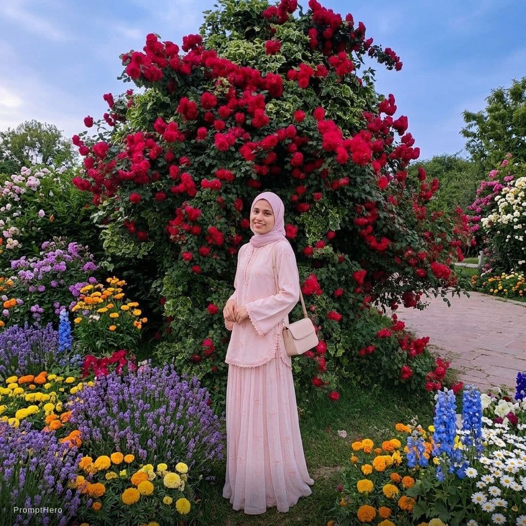 AI generated: In garden there are bunch of flowers 