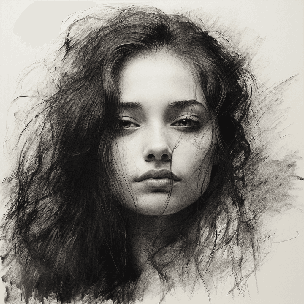 AI generated: graphite pencil drawing, simple, woman's face, by Odilon Redon --quality 2 --s 750 --v 5.2