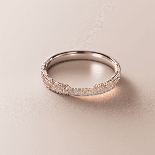 AI generated: luxury high resolution jewelry, minimalist wedding band, angled top down, studio bright, Nikon D850 ...