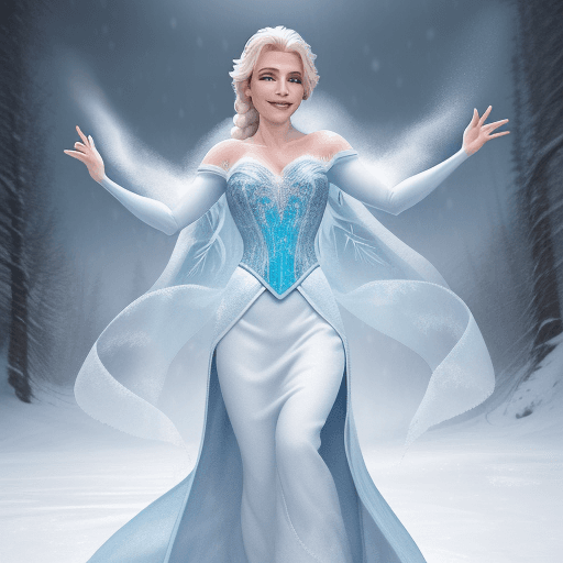 AI generated: Elsa from Disney Live series, (detailed stunning snow environment), cinematic, cover art, full body,...