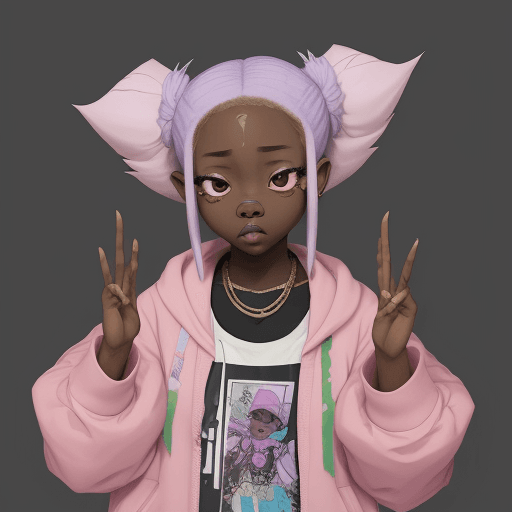 AI generated: can't feel my face tte, in the style of onii kei, hip hop influenced, appropriation artist, album, f...