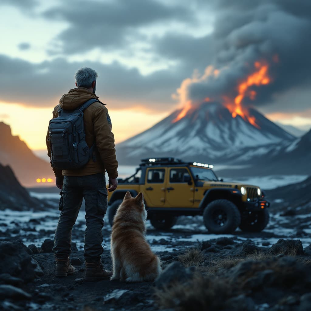 AI generated: Photo of a ultra realistic jeep gladiator, dramatic light, pale sunrise, cinematic lighting, battere...