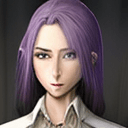 AI generated: (((masterpiece))), ((best quality)), Reze, green eyes, purple hair, white collared shirt