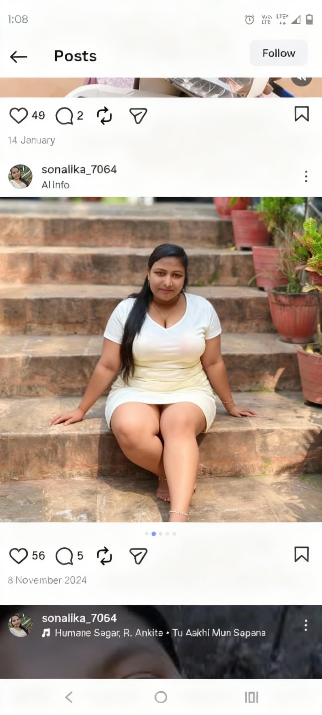 AI generated: Looking fat body with short dress, tshirt, looking big chest 