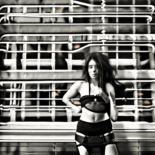AI generated: High resolution photography, woman in armbinder, bondage, bdsm, nude