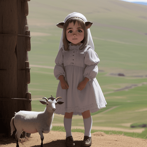 AI generated: Una niña pastora de montañas es una niña que vive en las zonas altas y se dedica a cuidar de su reba...
