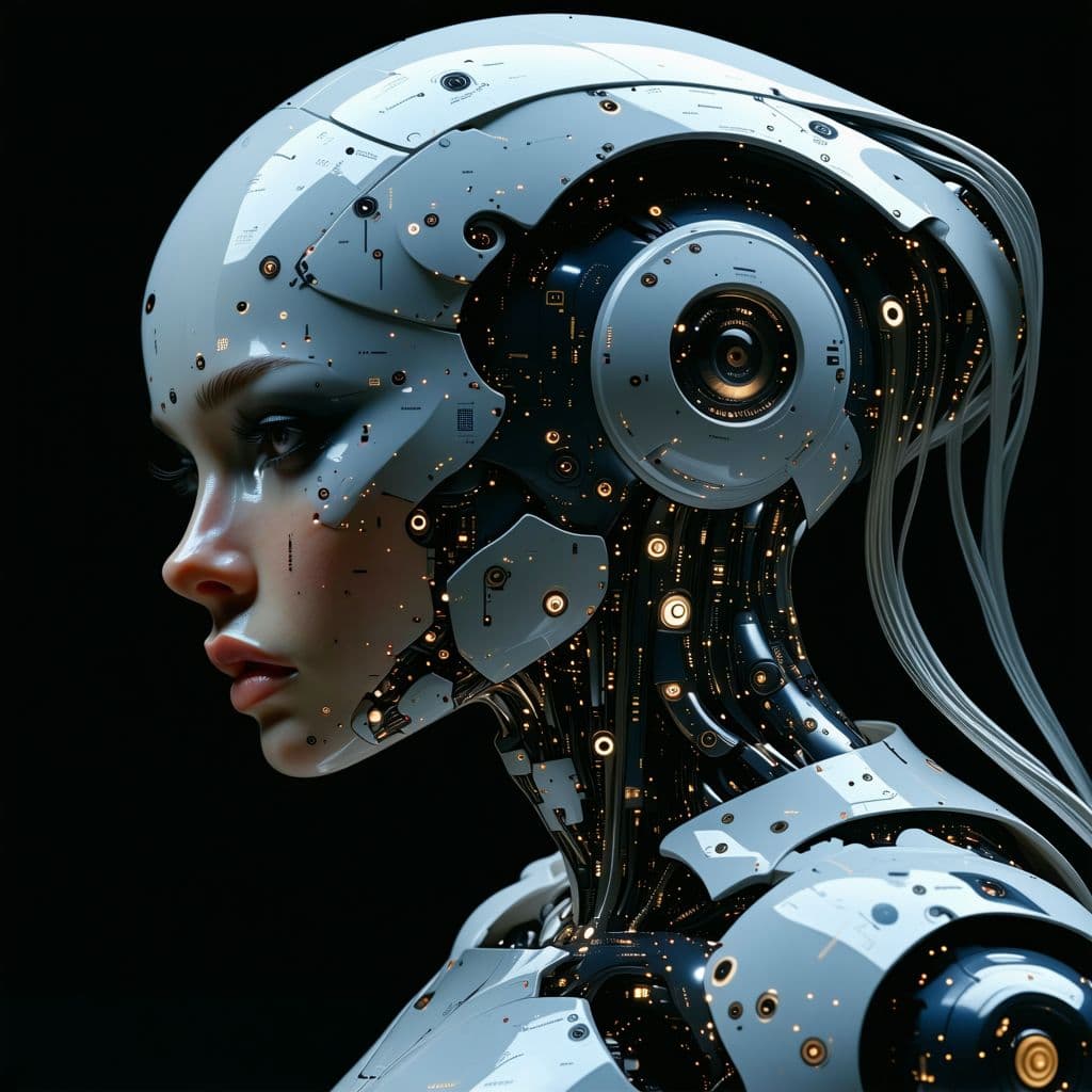 AI generated: A cyborg women 