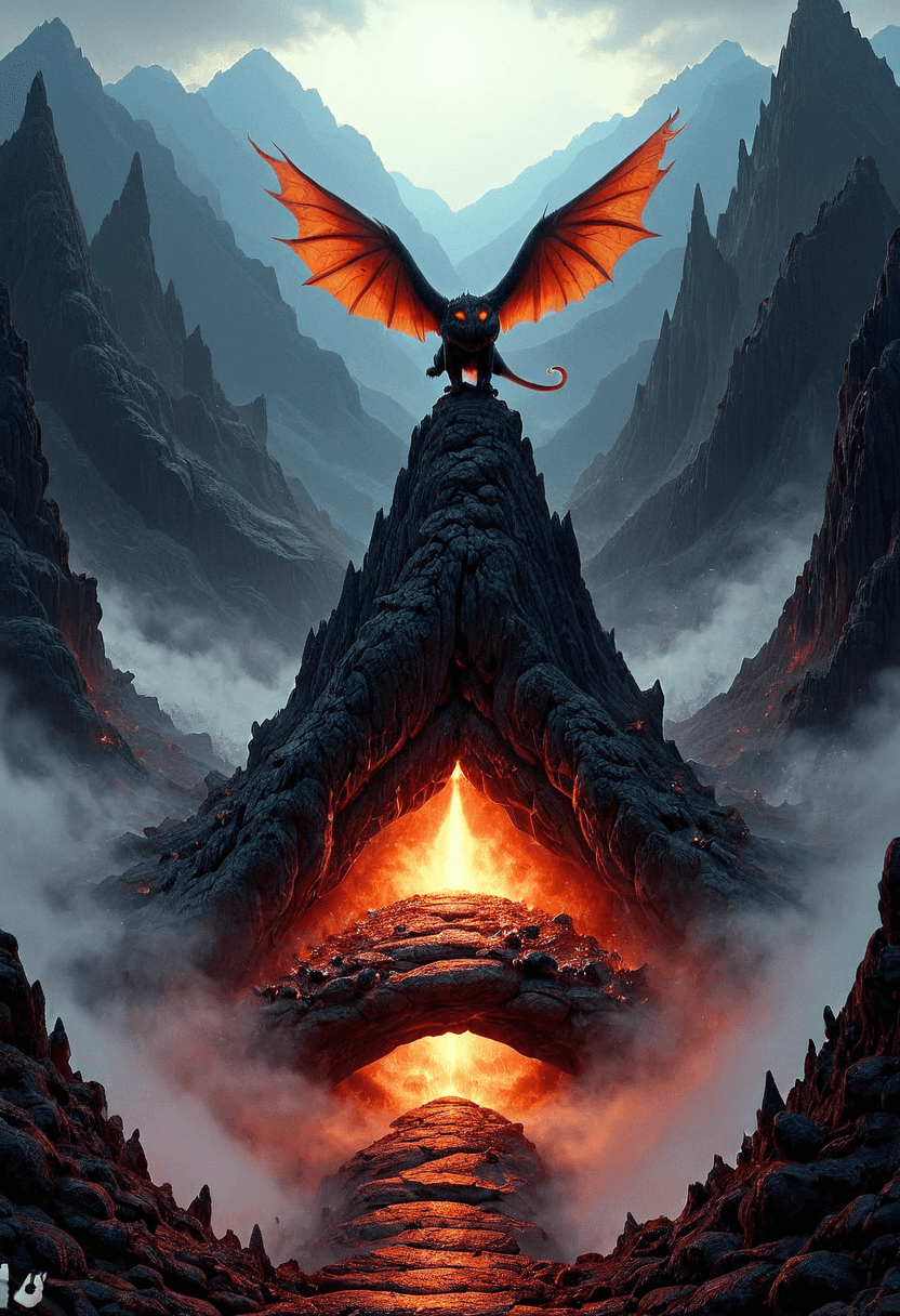 AI generated: <lora:Flux-style-xl-lora:1>,<lora:Fantasy_Monsters_XL:1>,A regal dragon perched on a mountain peak a...