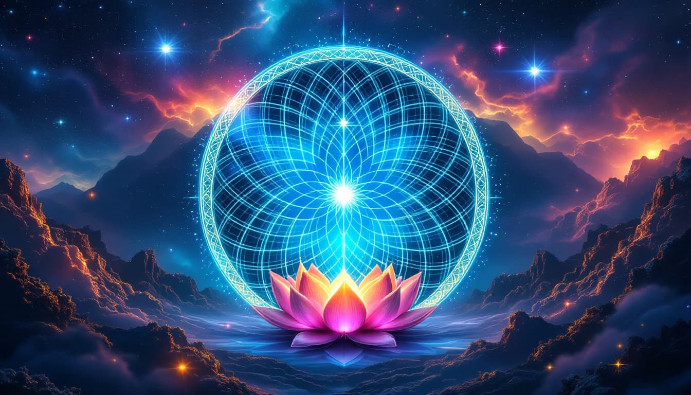 AI generated: Create an image symbolizing the intersection of the Buddhist concept of Dependent Origination and th...