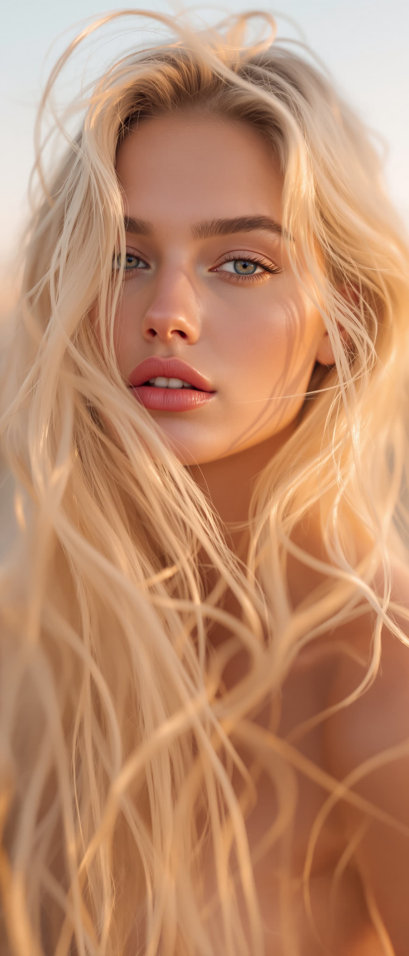 AI generated: "High-resolution head and shoulders concept portrait with soft focus. Captured during golden hour wi...