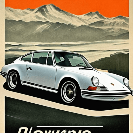 AI generated: : 1970s porsche car film movie posters in a graphical style --aspect 3:2