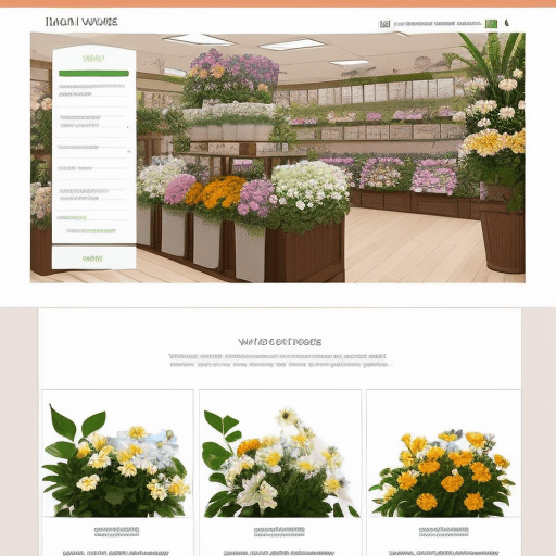 AI generated: Design a user interface for a flower shop website. The flow of the screens should be as follows:

Ho...