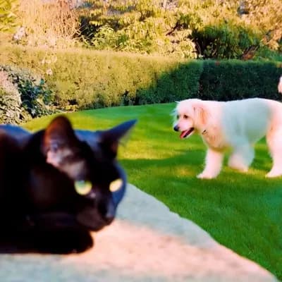 AI generated video: cat and dog