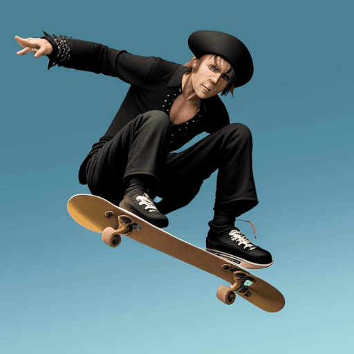AI generated: davy jones on a skateboard doing some tricks